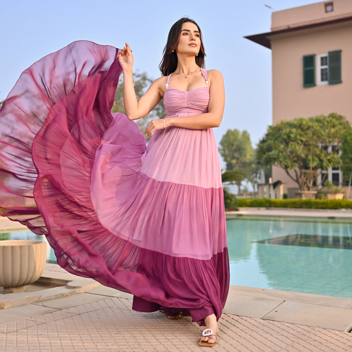 Chroma Harmony Backless Dress